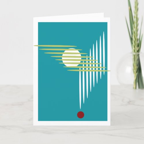 Graphic Art Card _ Teal Lime White Red