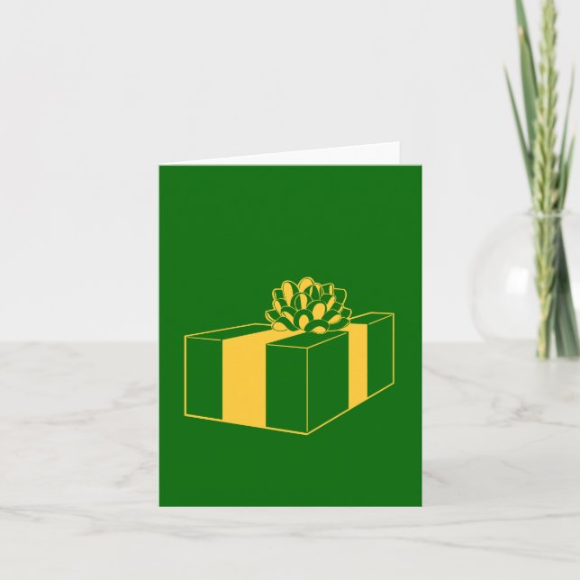 graphic art design green christmas gift design holiday card (Front)