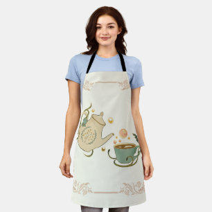 Graphic Art, Fairy Tea Cups Illustration Apron