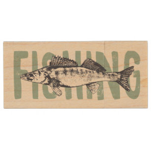 Graphic Art Fishing Fish Fisherman Sport Wood Flash Drive