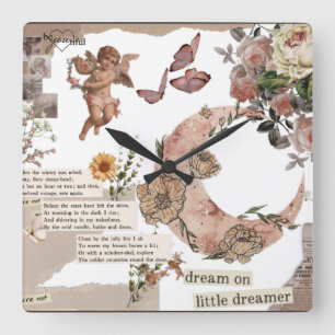 graphic art flower quote jornal angel T-Shirt Square Wall Clock