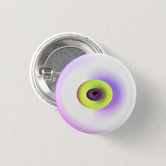 Graphic art globes design lime green red white button (Front & Back)