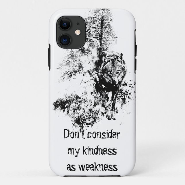 Graphic Art Grey Wolf Wildlife Kindness Quote Case-Mate iPhone Case (Back)
