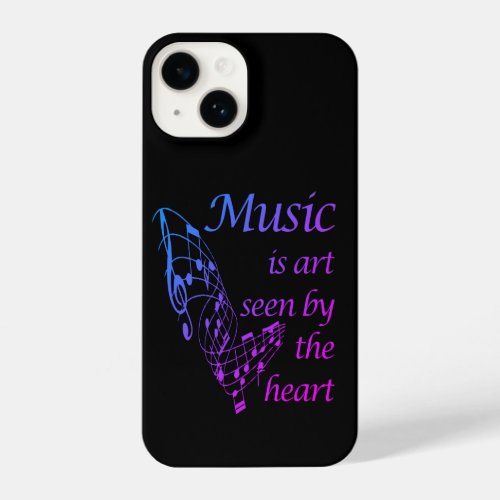 Graphic Art Music is Art Seen by the Heart Quote iPhone 14 Case