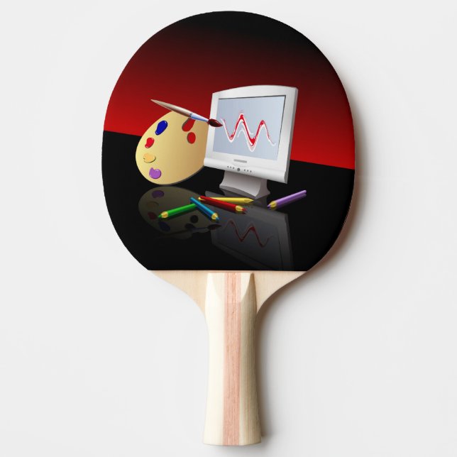 Graphic Art Ping-Pong Paddle (Front)