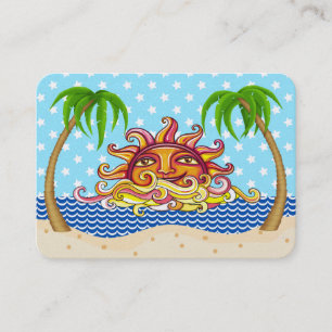 Graphic Art Sun and Ocean Beach Business Card