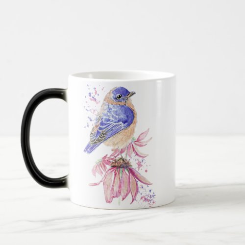 Graphic Art  Watercolor Bluebird Garden Bird Art Magic Mug