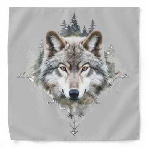 Graphic Art Wolf Wolves Animal Nature Wildlife  Bandana