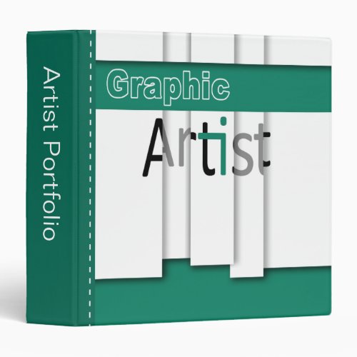 Graphic Artist Staggered Panels Portfolio 3 Ring Binder