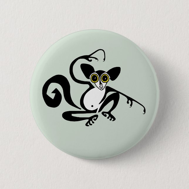 Graphic AYE-AYE -  Primate - lemur - Wildlife - Button (Front)