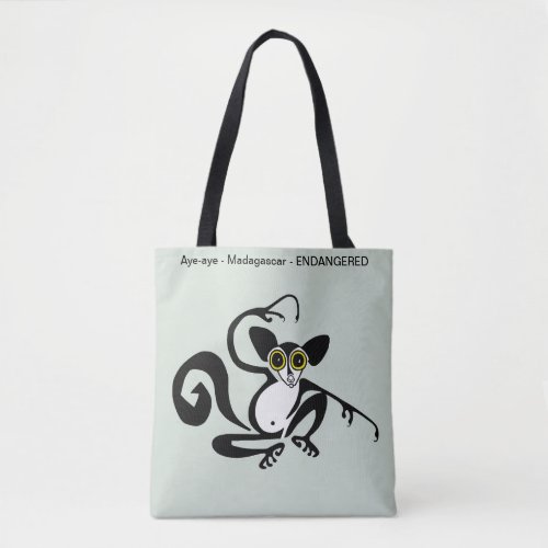  Graphic AYE_AYE_ Primate _ Lemur_ Wildlife  Green Tote Bag