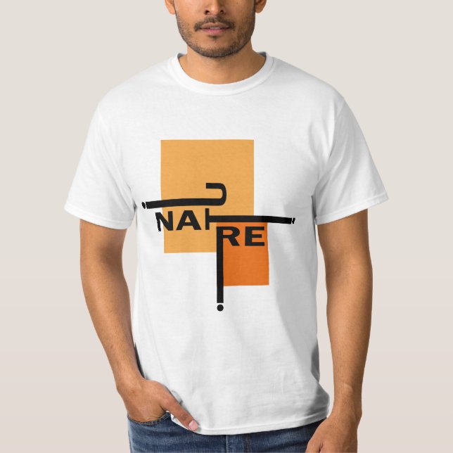 Graphic-based designs: Modern Typography, Orange T-Shirt (Front)