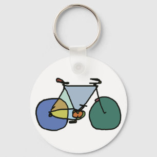graphic bicycle . biking . bike-themed keychain