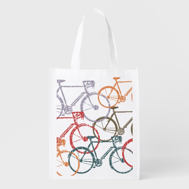 Graphic Bikes Bicycle Cycling  Grocery Bag (Front)