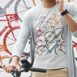 Graphic bikes / bicycle cycling T-Shirt<br><div class="desc">Multicolored bicycles overlapped</div>
