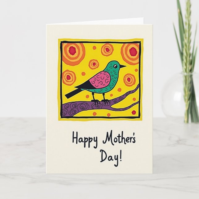 Graphic Bird Mothers Day Card (Front)