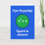 Graphic birthday card for 13th birthday<br><div class="desc">Blue with the green card of the number birthday for teenage boy or girl. Change the age to 12, 14.15, 16 or another age by changing the sum. E.g. 3 in the squared plus 5 is 14. Other options: 3x3 1=10 or 3x3 6=15 or 3x3 7=16. Please change the design...</div>