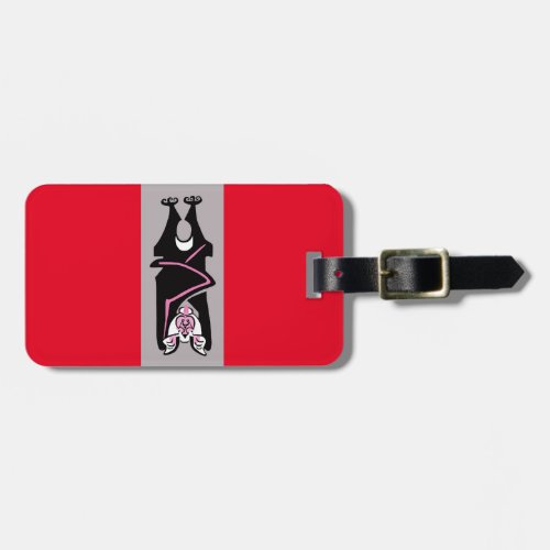  Graphic Black BAT  _ Wildlife _ Nature _ Red Luggage Tag