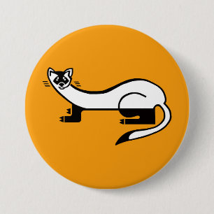 Graphic - Black-footed FERRET- Nature -orange Button