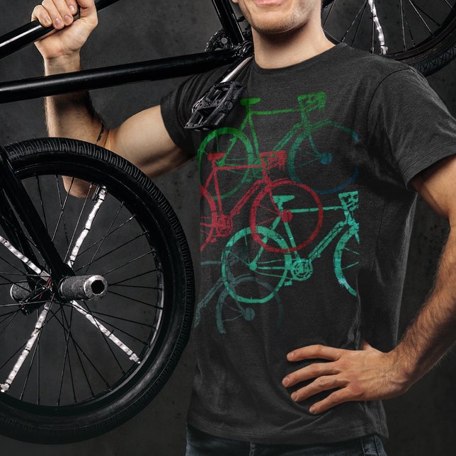 graphic black tee of color bicycles . biking (Creator Uploaded)