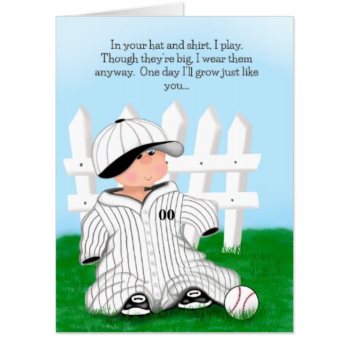 Graphic Blue Nostalgic Son in Baseball Uniform 