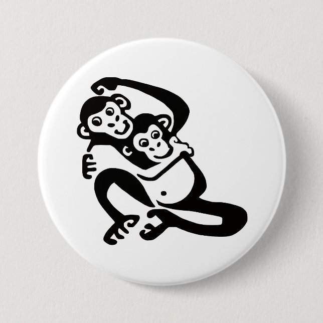 Graphic BONOBO - Chimpanzee -Animal lover -Primate Button (Front)