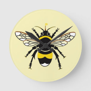 Graphic Bumble BEE-Conservation- Nature - Wildlife Round Clock