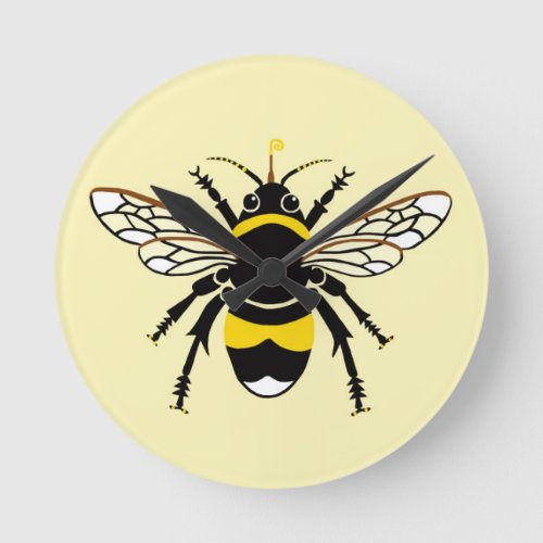 Graphic Bumble BEE_Conservation_ Nature _ Wildlife Round Clock