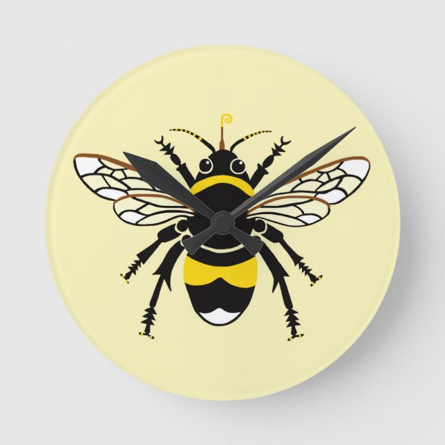 Graphic Bumble BEE-Conservation- Nature - Wildlife Round Clock (Front)