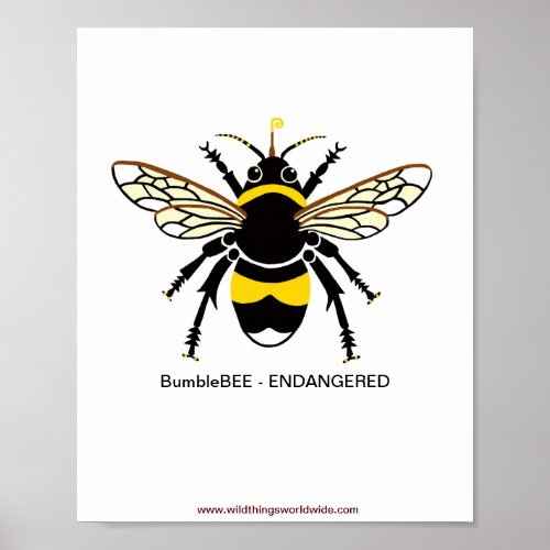 Graphic BUMBLE Bee _Endangered _ Nature _ Wildlife Poster