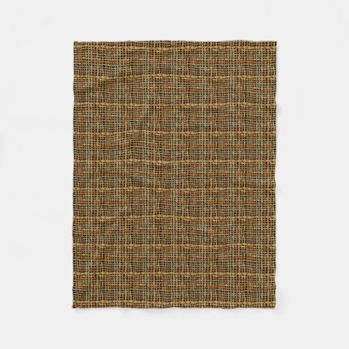 Graphic Burlap Woven Strings Grey Fleece Blanket