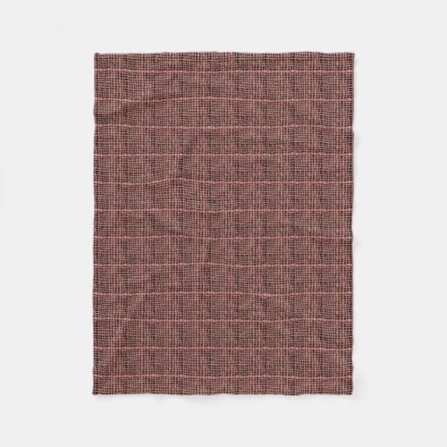 Graphic Burlap Woven Strings Peach Fleece Blanket