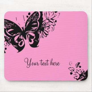 GRAPHIC BUTTERFLY IN pink mousepad