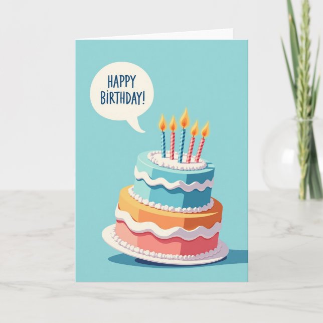 Graphic Cake Birthday Card (Front)