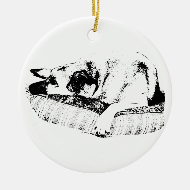 Graphic Calm, Bold Lounge Start Ceramic Ornament (Front)