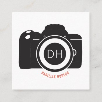 Graphic Camera Photography Square Business Card by charmingink at Zazzle