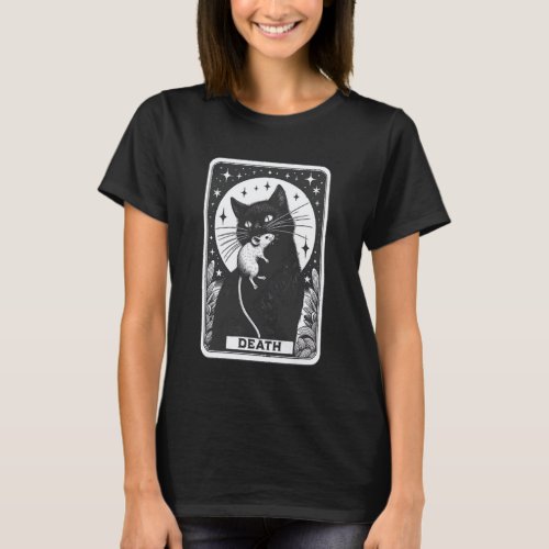 Graphic Cats Lover Moon Death Tarot Card The Cat w T-Shirt