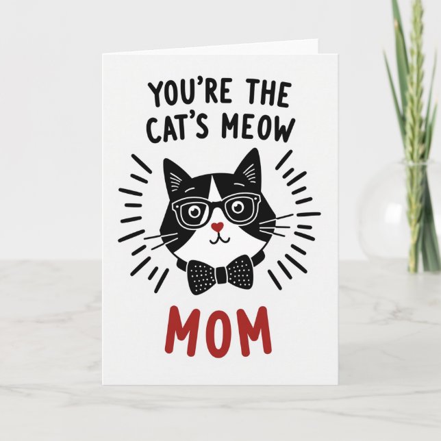 Graphic Cats Meow Mom Card (Front)
