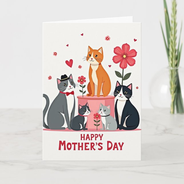 Graphic Cats Mothers Day Card (Front)