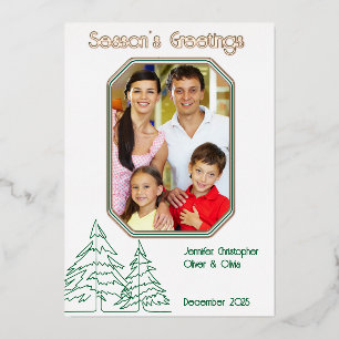 Graphic Christmas Tree Minimal Foil Holiday Card