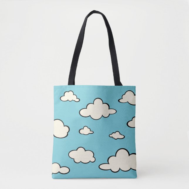 GRAPHIC CLOUDS IN THE SKY ALL OVER PRINT TOTE BAG (Front)