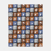Graphic Coffee Icons Fleece Blanket (Front)