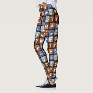 Graphic Coffee Icons Leggings