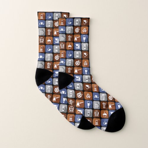Graphic Coffee Icons Socks