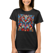 Graphic Colorful Floral Design Women's Tee