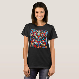 Graphic Colorful Floral Design Women's Tee