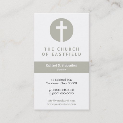 Customizable Graphic Cross Taupe Business Cards