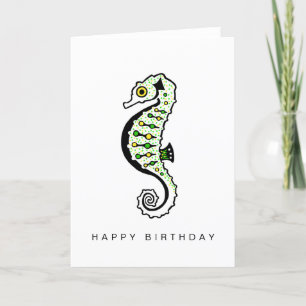Graphic- Cute SEAHORSE - Wildlife - Marine animal Card