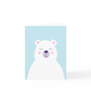 Graphic cute white polar bear christmas thank you card