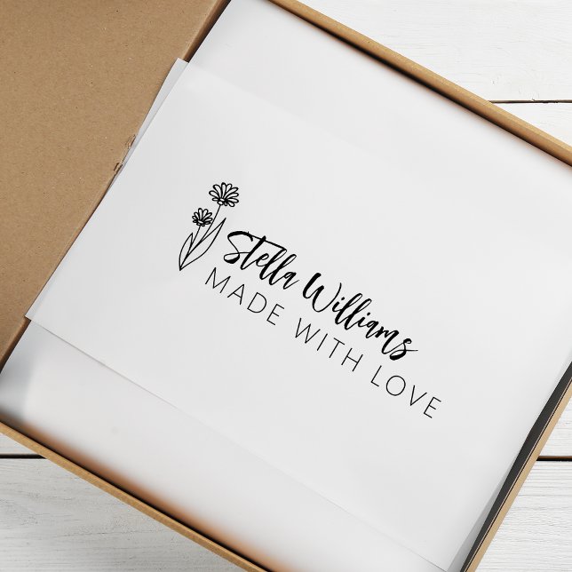 Graphic Daisy Script Made With Love Rubber Stamp (Graphic Daisy Script Made With Love Rubber Stamp)